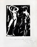 Fáy Dezső (1988-1954): Férfi és nő. Tus, papír, jelzett, 18x14 cm
