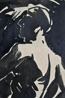 Fáy Dezső (1988-1954): Férfi és nő. Tus, papír, jelzett, 18x14 cm