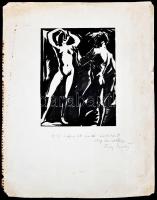 Fáy Dezső (1988-1954): Férfi és nő. Tus, papír, jelzett, 18x14 cm