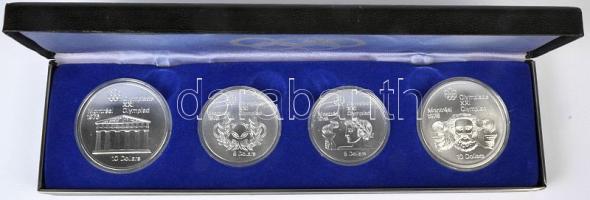 Kanada 1974. 5$ Ag (2xklf) + 10$ Ag (2xklf) "Montreal Olimpia" négy darabos szett eredeti dísztokban  T:1 Canada 1974. 5 Dollars Ag (2xdiff) + 10 Dollars (2xdiff) "Montreal Olympics" set of 4 in original box C:UNC Krause KM# 89,90,93,94
