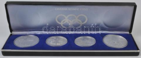 Kanada 1974. 5$ Ag (2xklf) + 10$ Ag (2xklf) "Montreal Olimpia" négy darabos szett eredeti ...