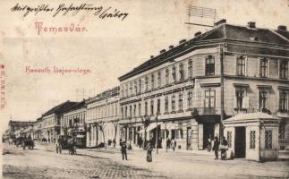 Temesvár, Kossuth Lajos utca, villamos / street, tram (fl)