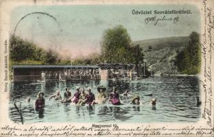 Szovátafürdő, Mogyorósi tó, fürdőzők / lake, bathers (EK)