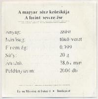DN "A magyar pénz krónikája - A forint bevezetése" Ag emlékérem (20g/0.999/38,61mm) T:PP