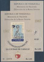 1967 400 éves Caracas városa 2 vágott blokk nyomtatott fogazással Mi 14-15