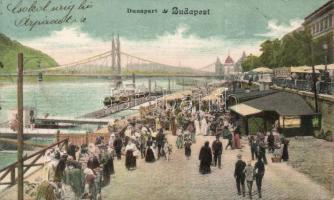 Budapest, rakpart, piac, hajók
