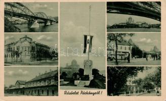 Párkány, híd, vasútállomás, Országzászló / bridge, railway station, flag