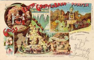 Wien Prater Grottenbahn Litho