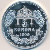 DN Királyi koronák / 1909. 5K - III. Ferdinánd Ag emlékérem (20g/0.999/38.61mm) T:PP Tanúsítvánnyal!