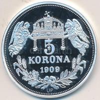 DN "Királyi koronák / 1909. 5K - II. István" Ag emlékérem (20g/0.999/38,61mm) T:PP Tanúsítvánnyal.