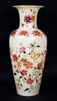 Zsolnay pillangó mintás váza, kézzel festett, jelzett, hibátlan, m:34,5 cm /Hand painted, marked, Zsolnay porcelain vase, with gold plated