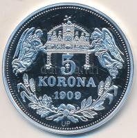 DN "Királyi koronák / 1909. 5K - Könyves Kálmán" Ag emlékérem (20g/0.999/38,61mm) T:PP Tanúsítvánnyal.