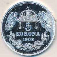 DN "Királyi koronák / 1909. 5K - Ottó" Ag emlékérem (20g/0.999/38,61mm) T:PP Tanúsítvánnyal.