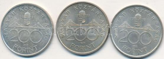 1993. 200Ft Ag "MNB" (3x) T:2