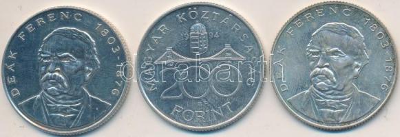 1994. 200Ft Ag "Deák" (3x) T:2