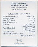 2010. 5000Ft Ag "Őrségi Nemzeti Park" T:BU Tanúsítvánnyal