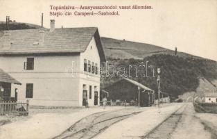 Topánfalva-Aranyosszohodol, Campeni-Szohodol; Vasútállomás; Csiky testvérek kiadása / railway station
