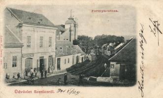 Szenice, Szenicz; Fortnya utca, Schnell Pál kereskedése; kiadja Laczo E. / street