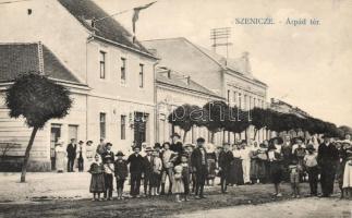 Szenice, Szenicz; Árpád tér, Schlesinger és fia kereskedése / Árpád square, shop