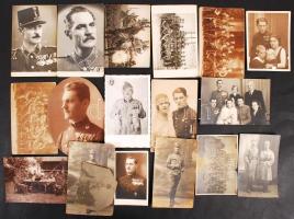 1914-1944 53 db-os katona fotó hagyaték tétel, benne sok érdekes és feliratozott fotó kitüntetésekkel, délvidéki front képekkel és erődítmények képeivel egészen 26x18 cm méretig / Large military photo lot