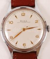 cca 1950 Mechanikus Doxa Anto-magnetique karóra, hibátlan számlappal, új szíjjal, jól jár / Doxa wri...