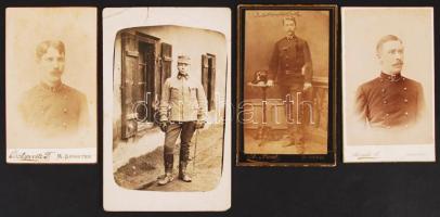cca 1900 4 db katonákat ábrázoló fotó / military photos