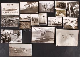cca 1950-1970 A miskolci reptér dokumentációja, 40 db érdekes fotó, tervrajz és nyomtatvány, de nagyrészt fotó