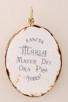 XX. sz eleje: Porcelán, kézzel festett szentkép 14K arany keretben / Holy medal in gold frame Nett!:...