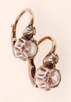 XX. sz. eleje: 9k arany fülbevaló pár 2 db cirkónium kővel / 9 K gold vintage earrings 2,8g