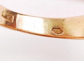 XX. sz. eleje: 14K arany gyűrű féldrágakővel / 14C gold ring size: 55, 3,2g