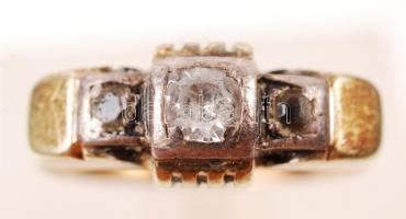 XX. sz. eleje: 14K arany gyűrű féldrágakővel / 14C gold ring size: 55, 3,7g