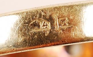 XX. sz. eleje: 14K arany gyűrű féldrágakővel / 14C gold ring size: 55, 3,7g