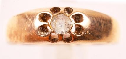 XX. sz. eleje: 14K arany gyűrű féldrágakővel / 14C gold ring size: 55, 2g