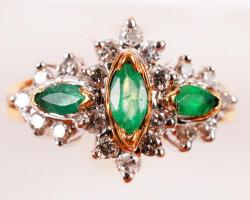 XX. sz. eleje: 14K arany gyűrű féldrágakővel / 14C gold ring size: 51, 3g