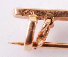 14K arayn nyakkendőtű féldrágakővel / 14C gold tie-clip 2g