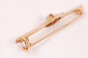 14K arayn nyakkendőtű féldrágakővel / 14C gold tie-clip 2g