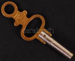 cca 1890 18K arany tokos zsebóra kulcsos szerkezettel, kézi csiszolású üveggel, kulccsal, el el indu...