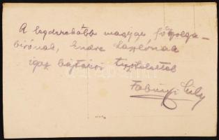 1934 A Nép c. hungarista újság újságírójának, Fabinyi Lilinek képeslapja  Endre László nyilas politi...