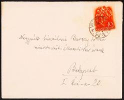 1933 Hevesi Simon (1863-1943) főrabbi saját kézzel írt levele Bárczy István miniszterelnöki államtit...