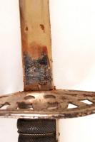 cca 1860 Solingen Weyersberg & Stamm gyalogsági tiszti kard, bőr markolattal, hüvellyel. Kissé r...