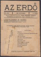 1943 Az Erdő A Magyar Erdészeti és Vadászati Műszaki Segédszemélyzet Országos Egyesülete hivatalos lapja 11. szám