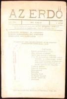 1942 Az Erdő A Magyar Erdészeti és Vadászati Műszaki Segédszemélyzet Országos Egyesülete hivatalos l...