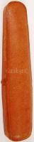 cca 1900 Faragott tajték, borostyán szipka jelzett bőr tokban (Adler Fülöp és Fia). Nem használt. / ...