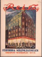 cca 1940 Bp., VII. Reisz férfiruha színes reklámnyomtatvány, 4p., 16x23 cm