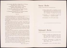 cca 1940 Gombák és a belőlük készíthető gyógyszerek. A Roche gyógyszergyár 10 db, számozott nyomtatv...