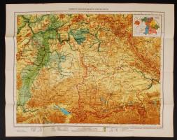 cca 1930 Bajorország térkép / map of Bavaria 57x46 cm