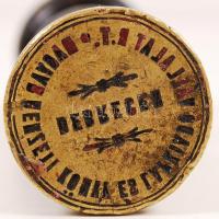Magyar Nemzeti Könyv és Lapkiadó Vállalat R.T., Debrecen feliratú bronz pecsétnyomó fa nyéllel, m: 1...