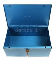 Páncél kazetta, fém, kulccsal, jó állapotban, 40×25,5 cm