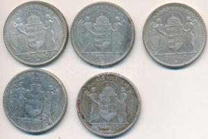 1930. 5P Ag "Horthy-jobbra" (5x) T:2-,3
Adamo P8