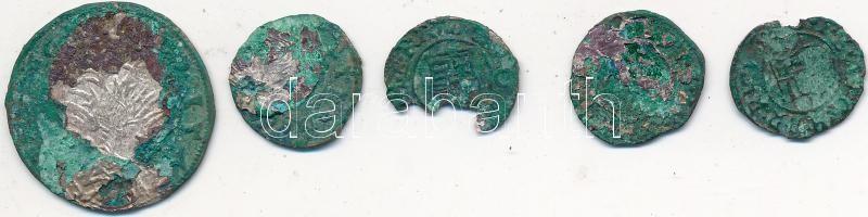 4db klf denár + lengyel "Zsigmond" Garas T:vegyes